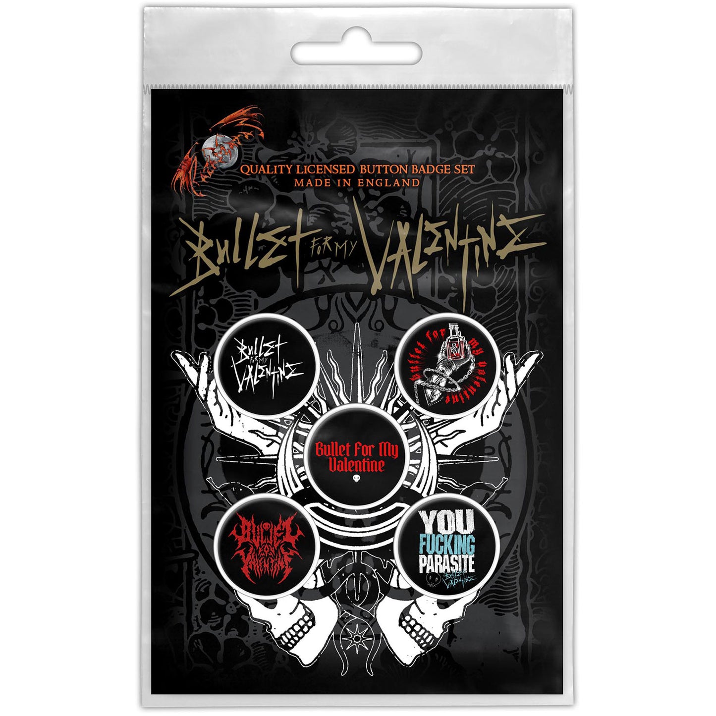 Een foto van een Bullet For My Valentine Speld Badge