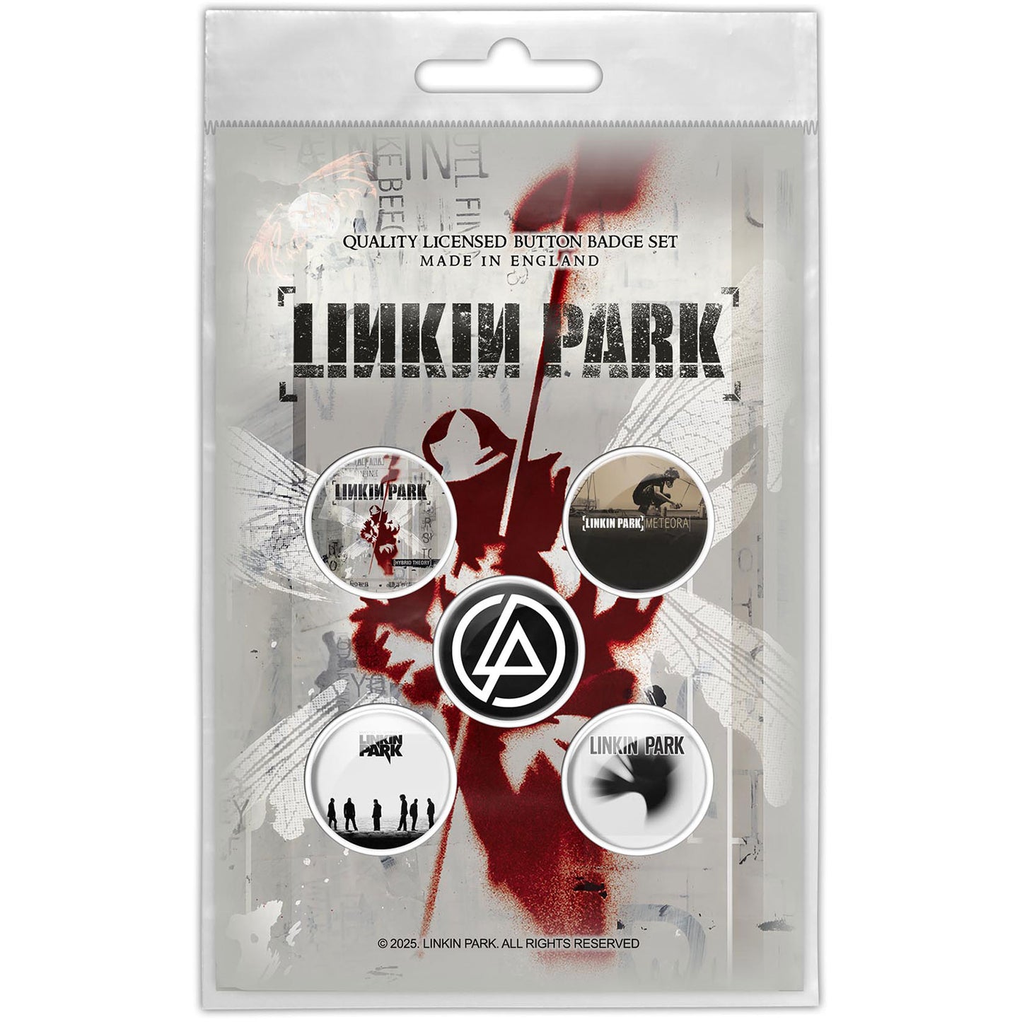 Een foto van een Linkin Park Speld Badge