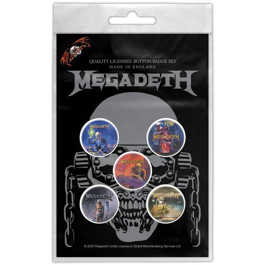 Een foto van een Megadeth Set knoopspelden