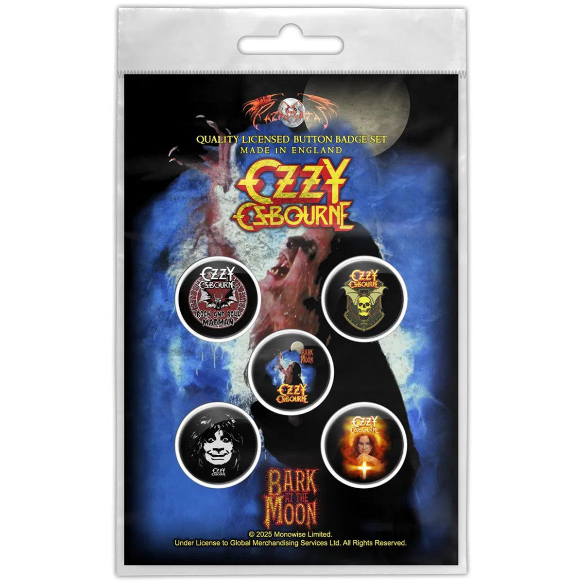Een foto van een Ozzy Osbourne Speld Badge