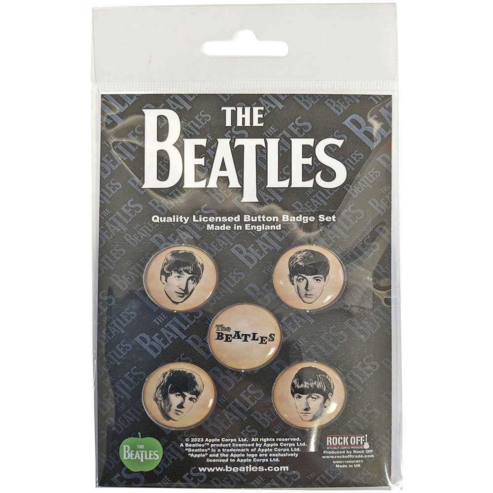 Een foto van een The Beatles Knop Badge Pakket