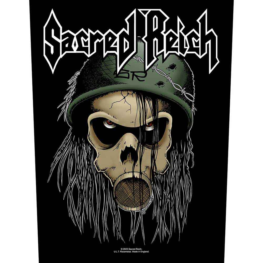 Een foto van een Sacred Reich Achter Patch