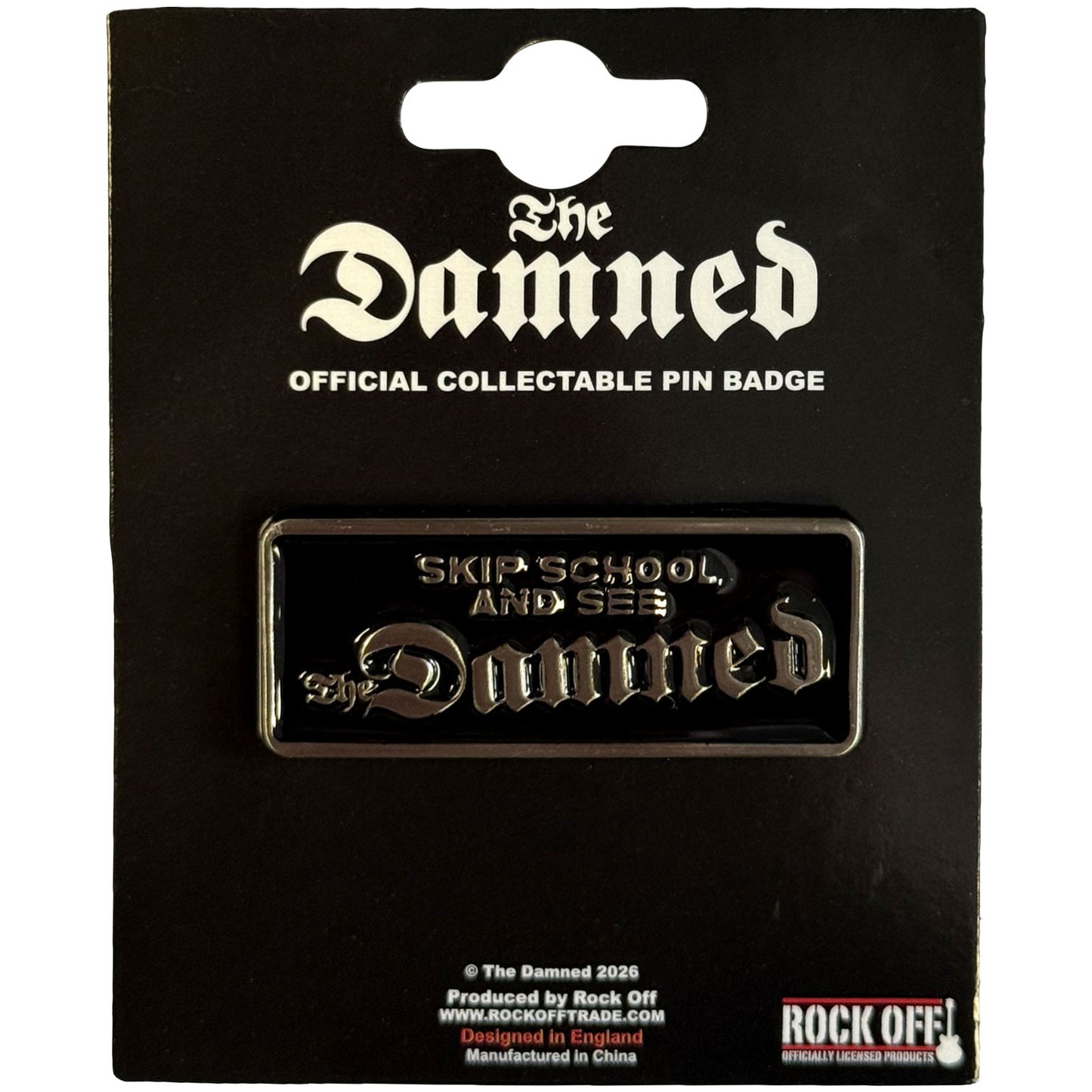 Een foto van een The Damned Speld Badge