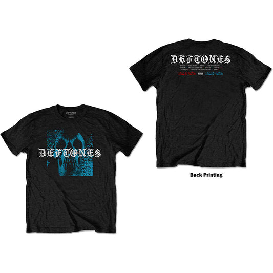 Deftones Unisex T-Shirt: Static Skull (Back Print) T-Shirt