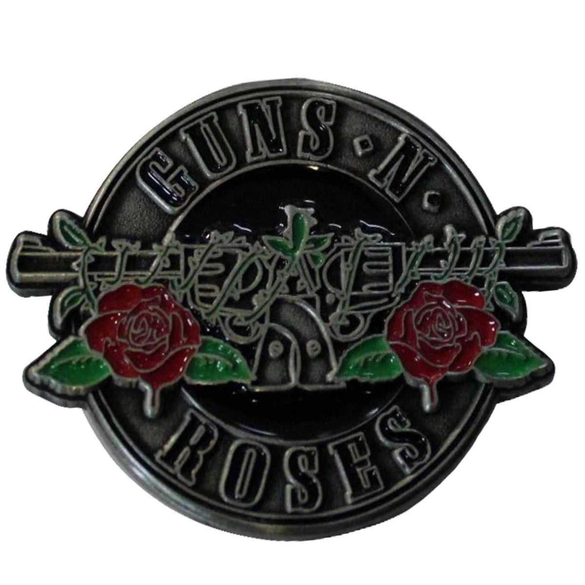 Een foto van een Guns N' Roses Speld Badge