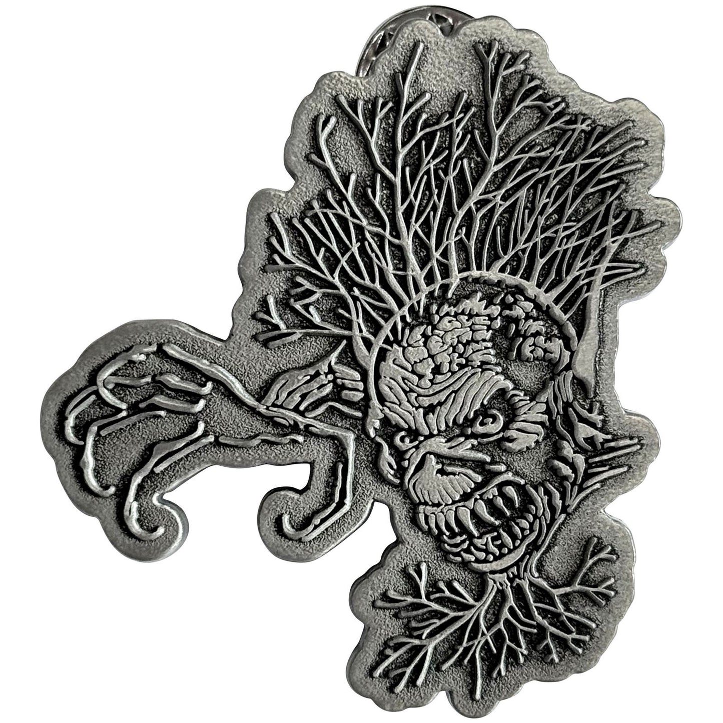 Een foto van een Iron Maiden Speld Badge