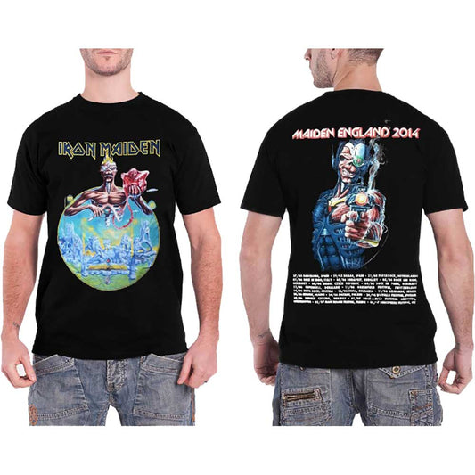 Iron Maiden Unisex T-Shirt: England 2014 Tour (Back Print) T-Shirt
