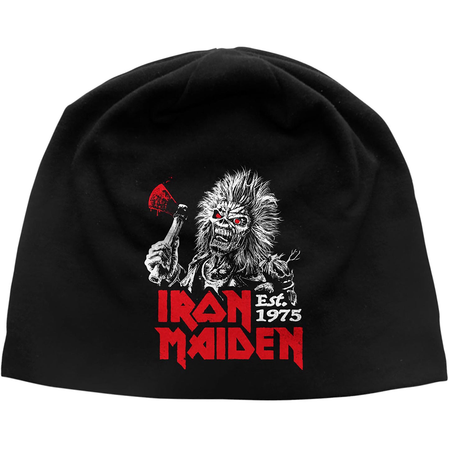 Een foto van een Iron Maiden Hoofddeksel