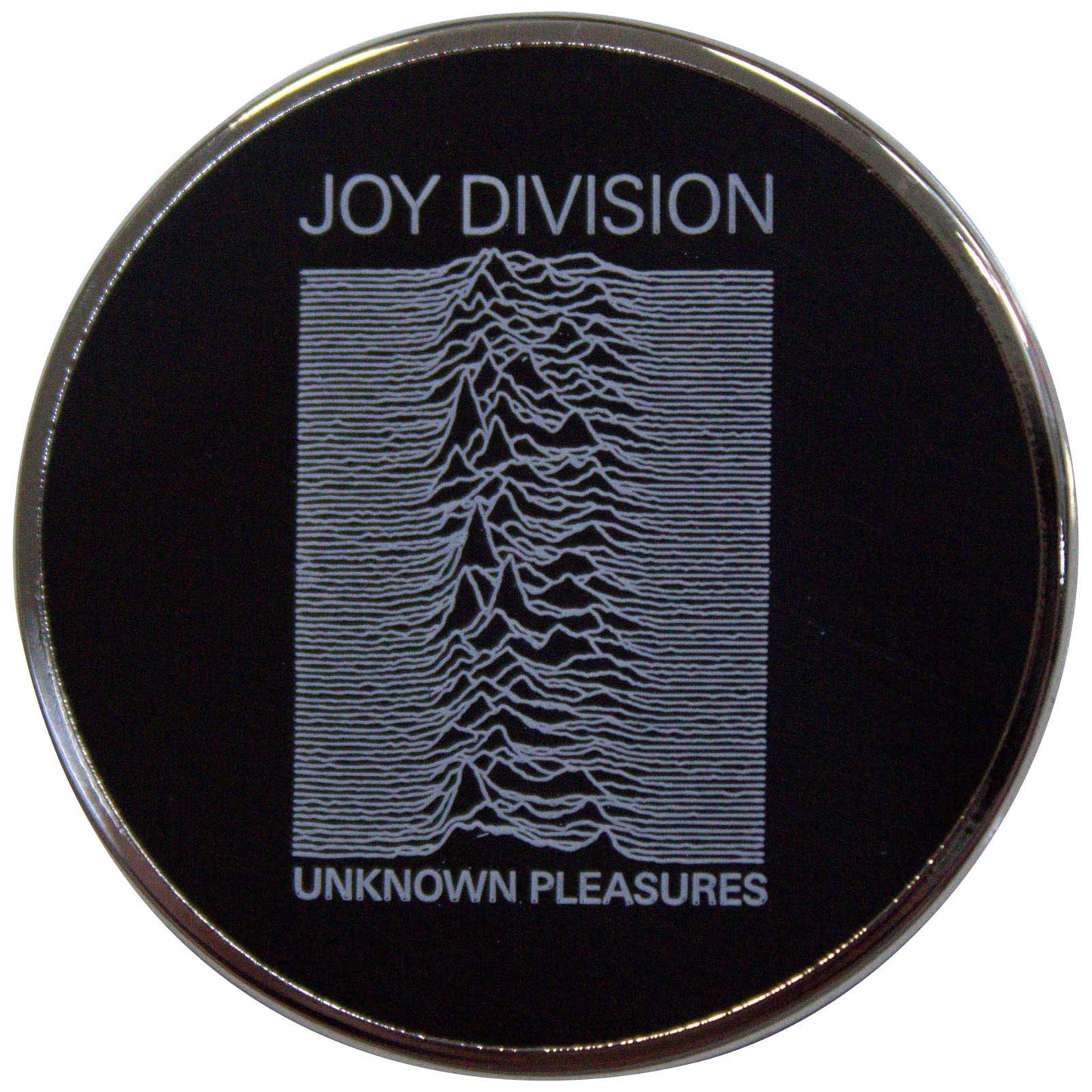 Een foto van een Joy Division Speld Badge