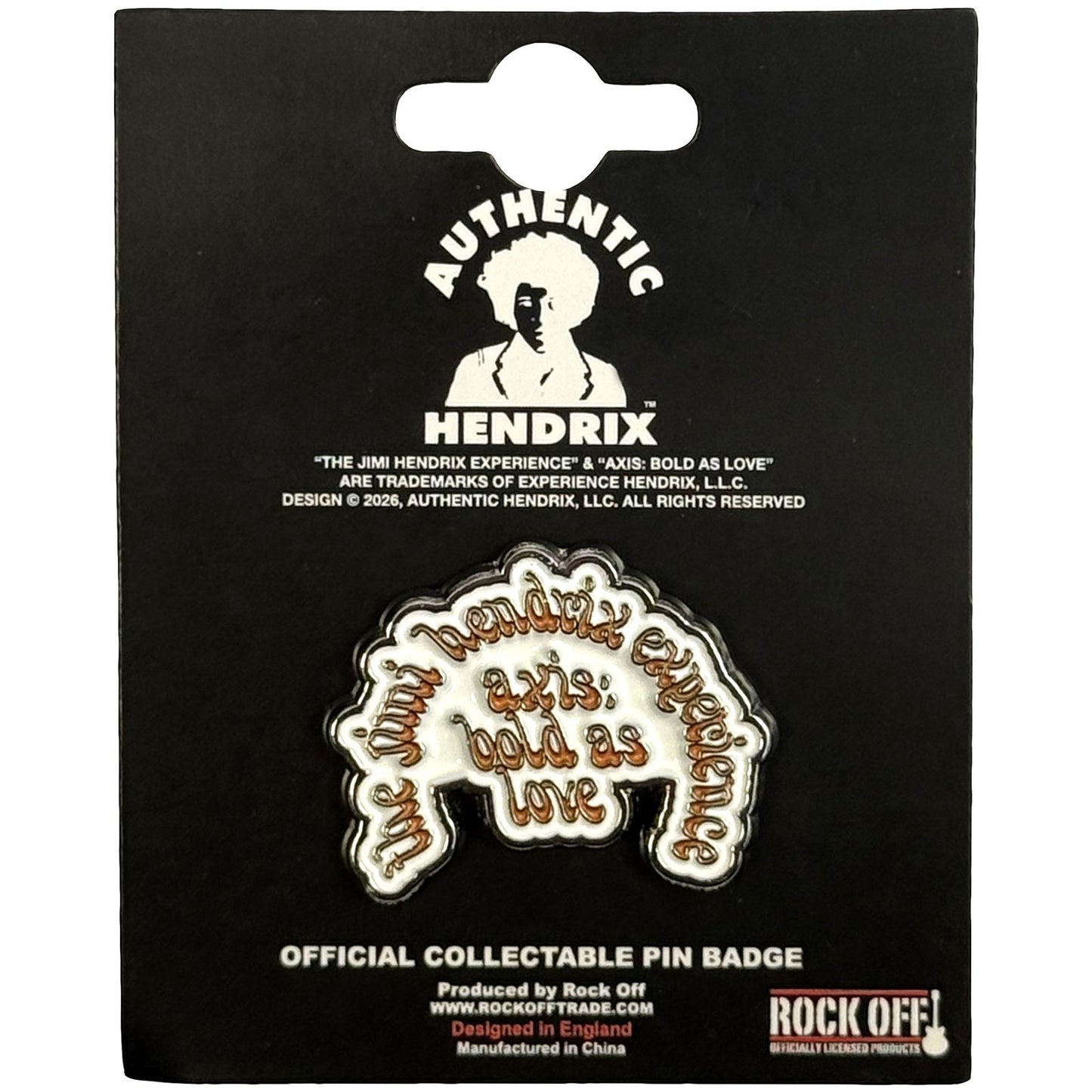 Een foto van een Jimi Hendrix Speld Badge