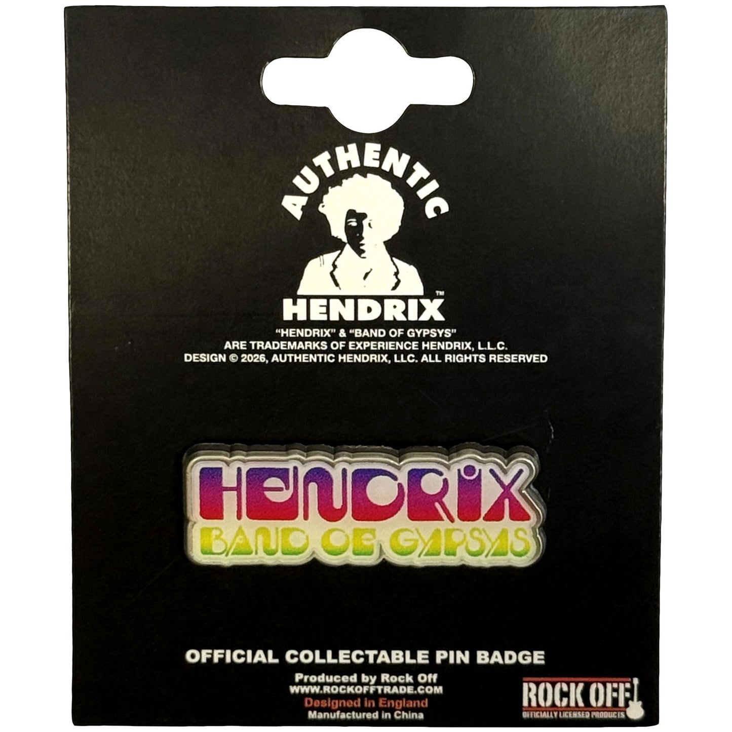 Een foto van een Jimi Hendrix Speld Badge