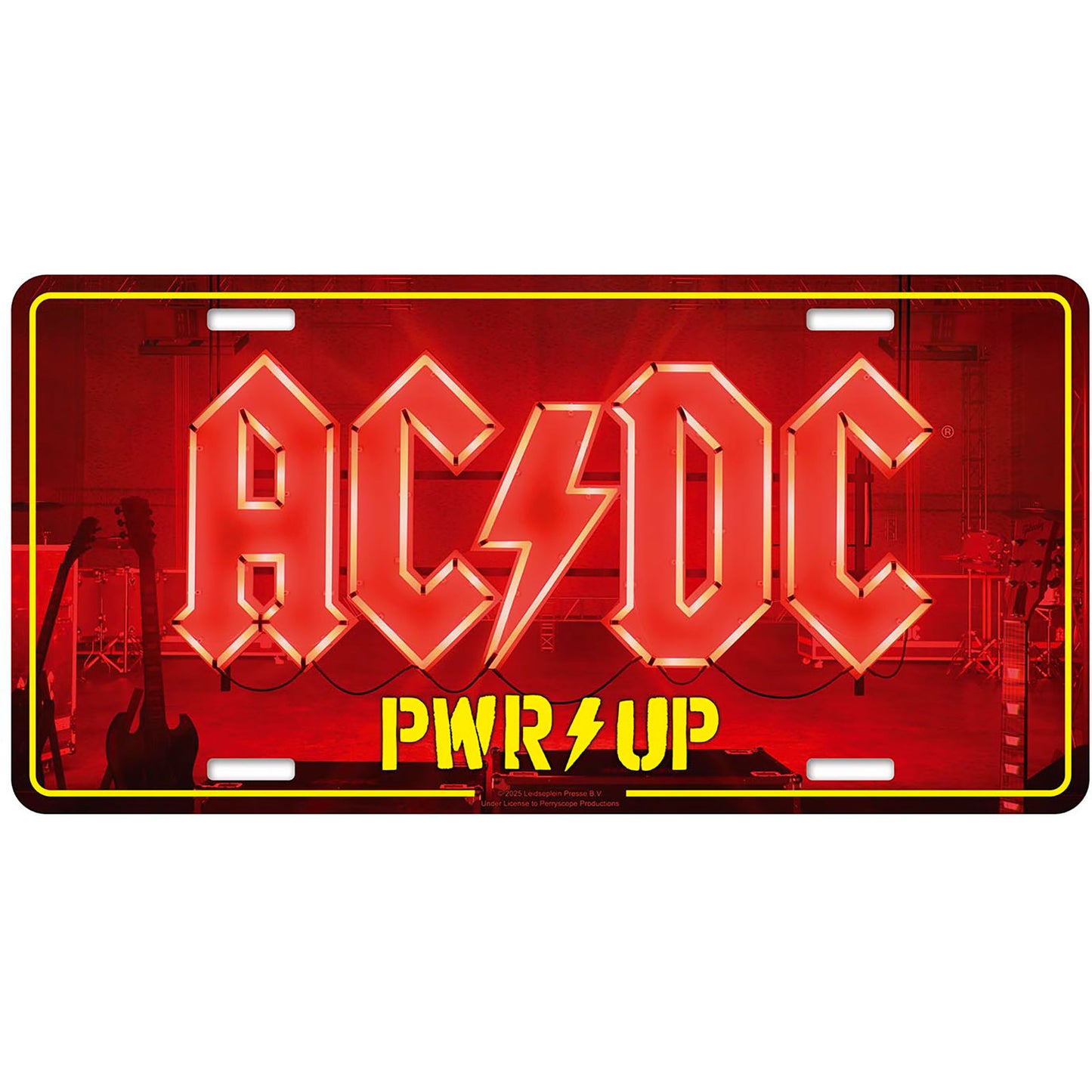 Een foto van een AC/DC Nummerplaat