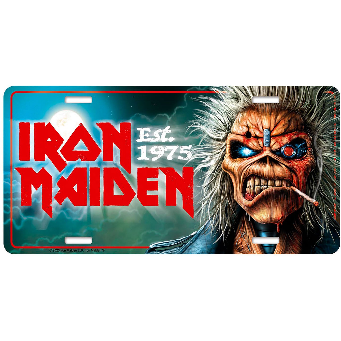 Een foto van een Iron Maiden Nummerplaat