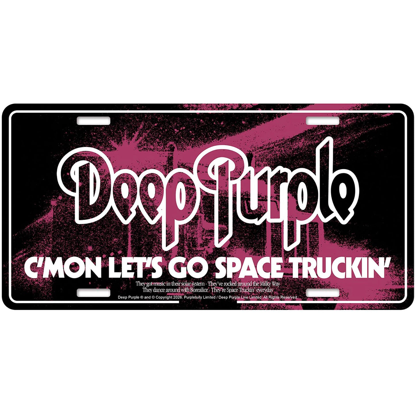 Een foto van een Deep Purple Nummerplaat