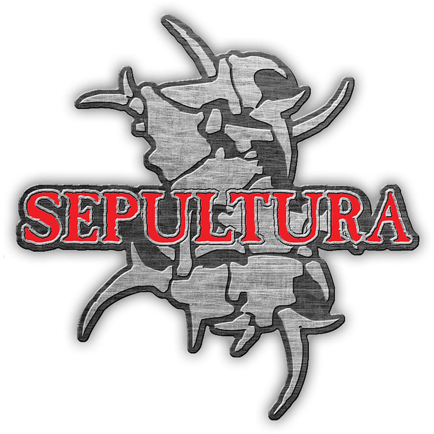 Een foto van een Sepultura Speld Badge