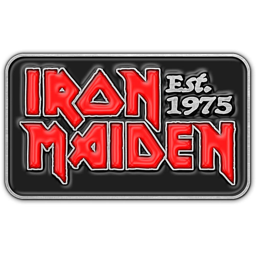 Een foto van een Iron Maiden Speld Badge
