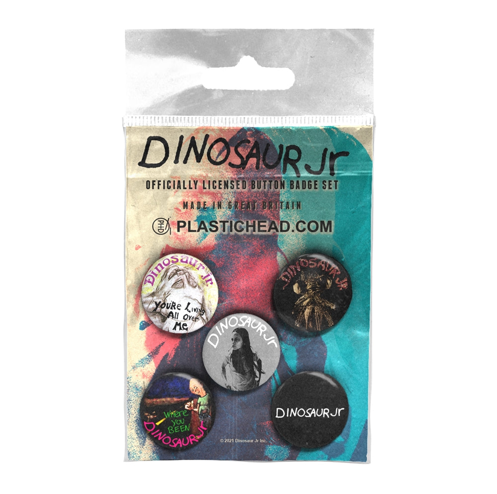 Een foto van een DINOSAUR JR Badge
