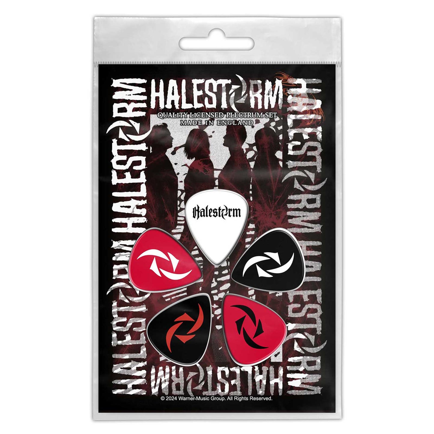 Een foto van een Halestorm Plectrum Pakket