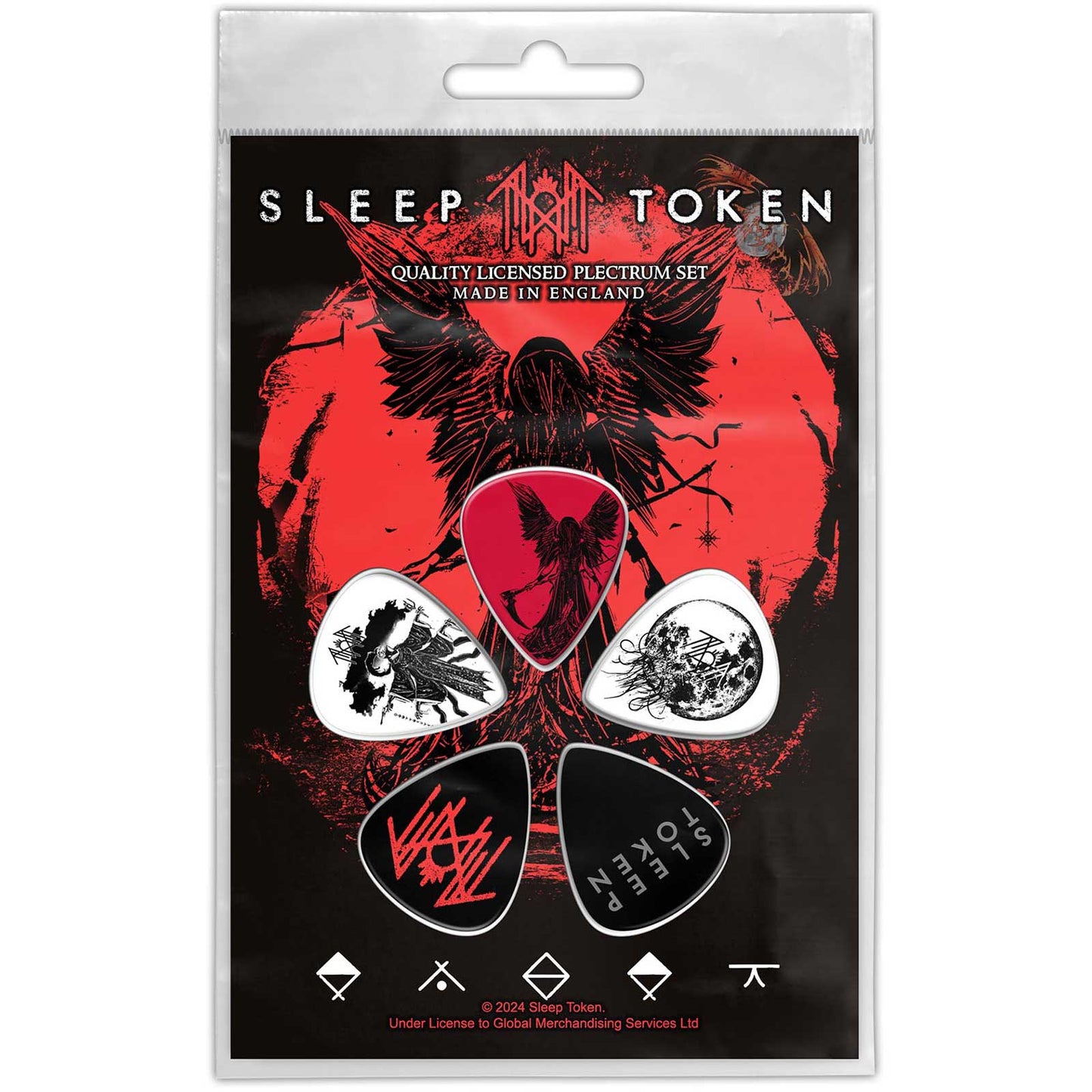 Een foto van een Sleep Token Plectrum Pakket