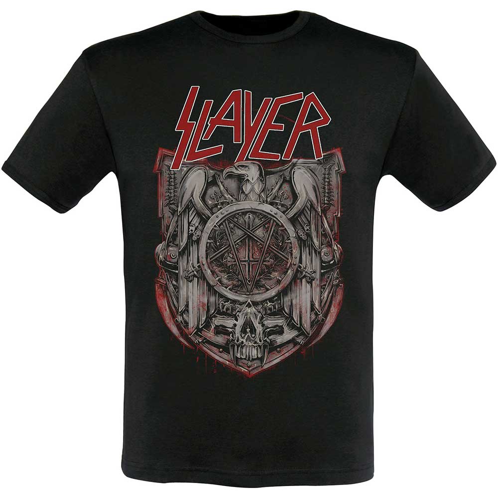 Slayer Unisex T-Shirt: Medal 2013/2014 Dates (Back Print/Ex. Tour) T-Shirt