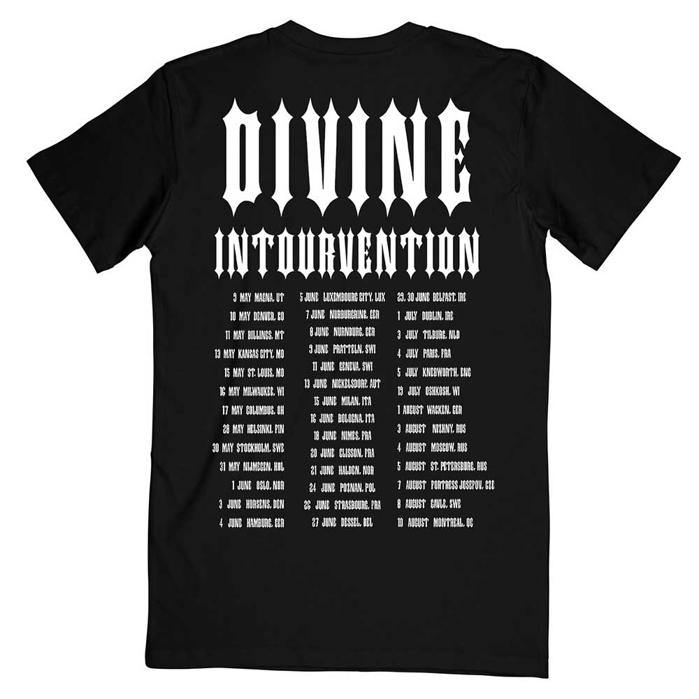 Slayer Unisex T-Shirt: Divine Intervention 2014 Dates (Back Print) (Ex-Tour) T-Shirt