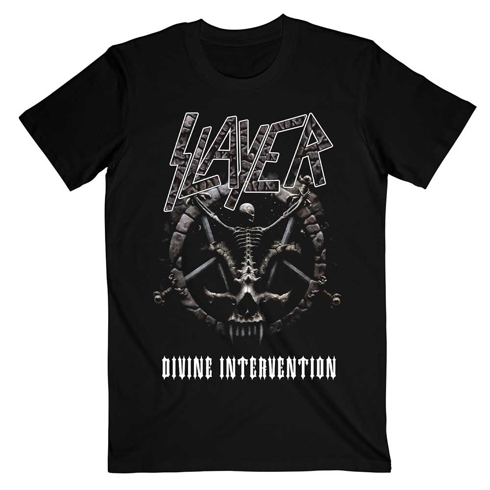 Slayer Unisex T-Shirt: Divine Intervention 2014 Dates (Back Print) (Ex-Tour) T-Shirt