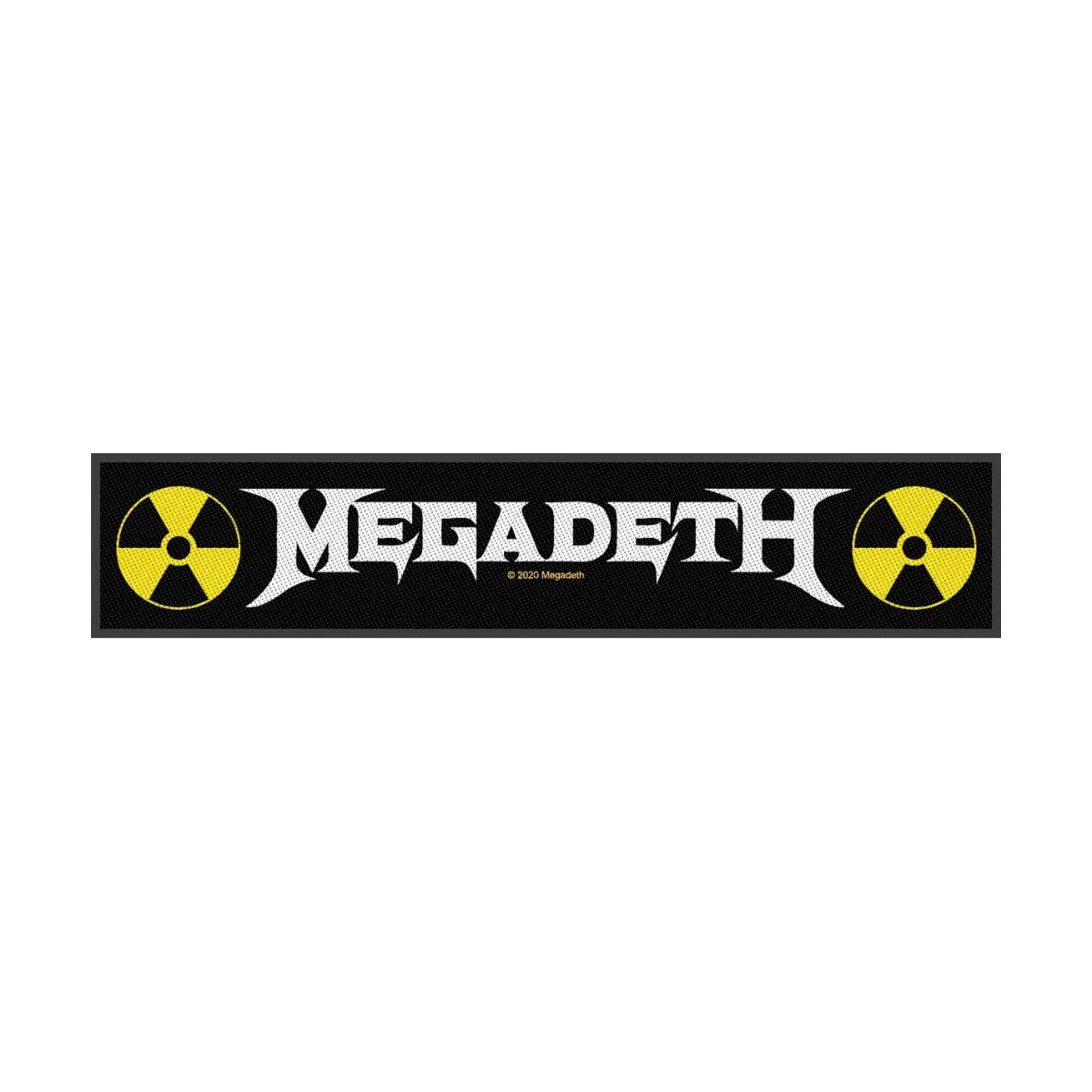 Een foto van een Megadeth Super Strip-patch