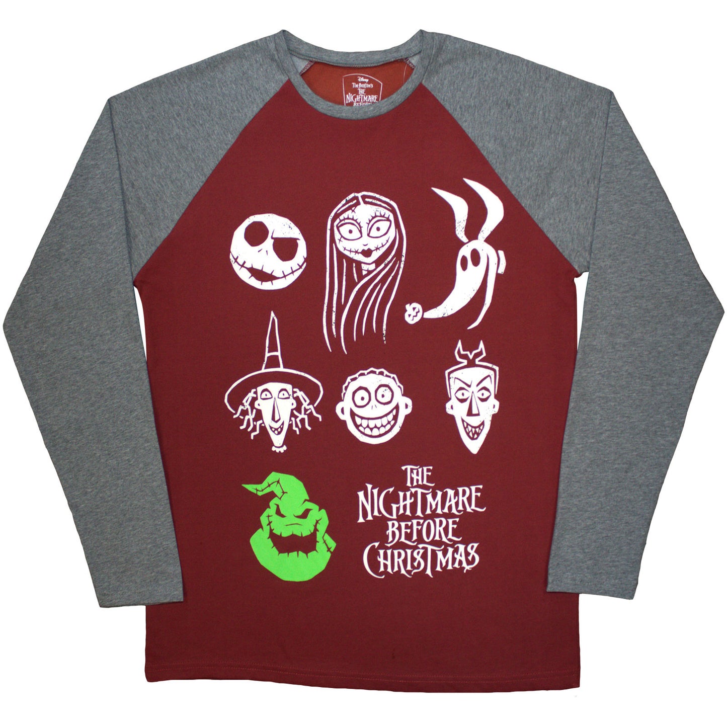 Een foto van een The Nightmare Before Christmas Raglan T-Shirt