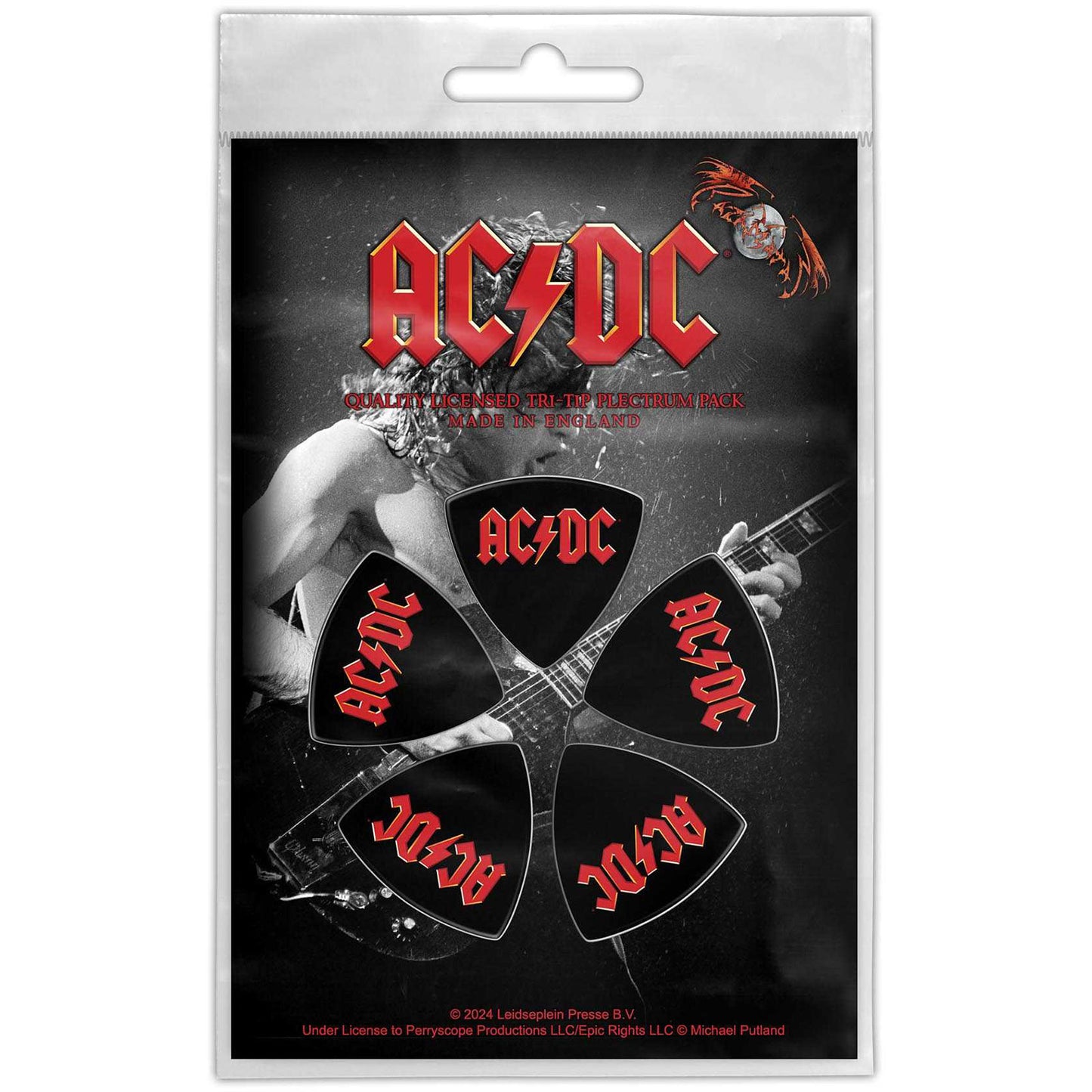 Een foto van een AC/DC Plectrum