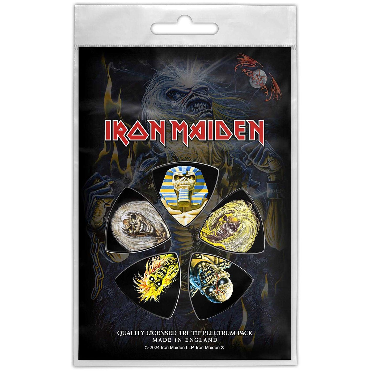 Een foto van een Iron Maiden Plectrum