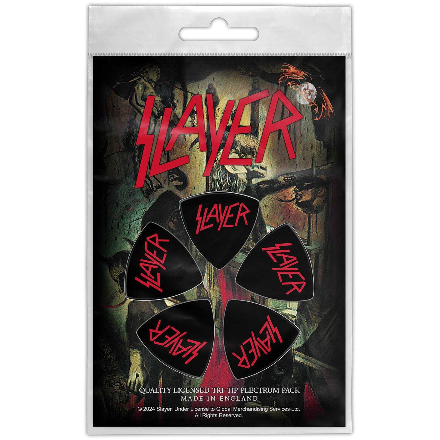 Een foto van een Slayer Plectrum