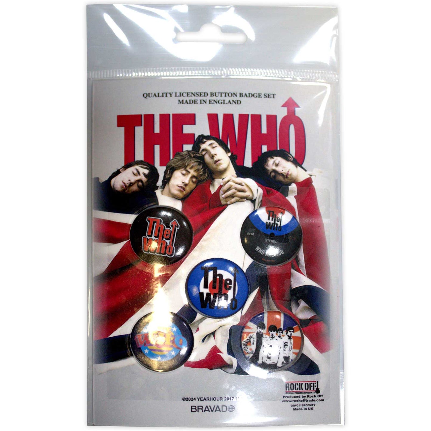 Een foto van een The Who Knop Badge Pakket