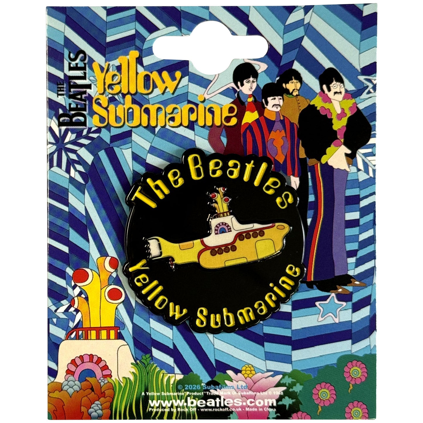 Een foto van een The Beatles Speld Badge