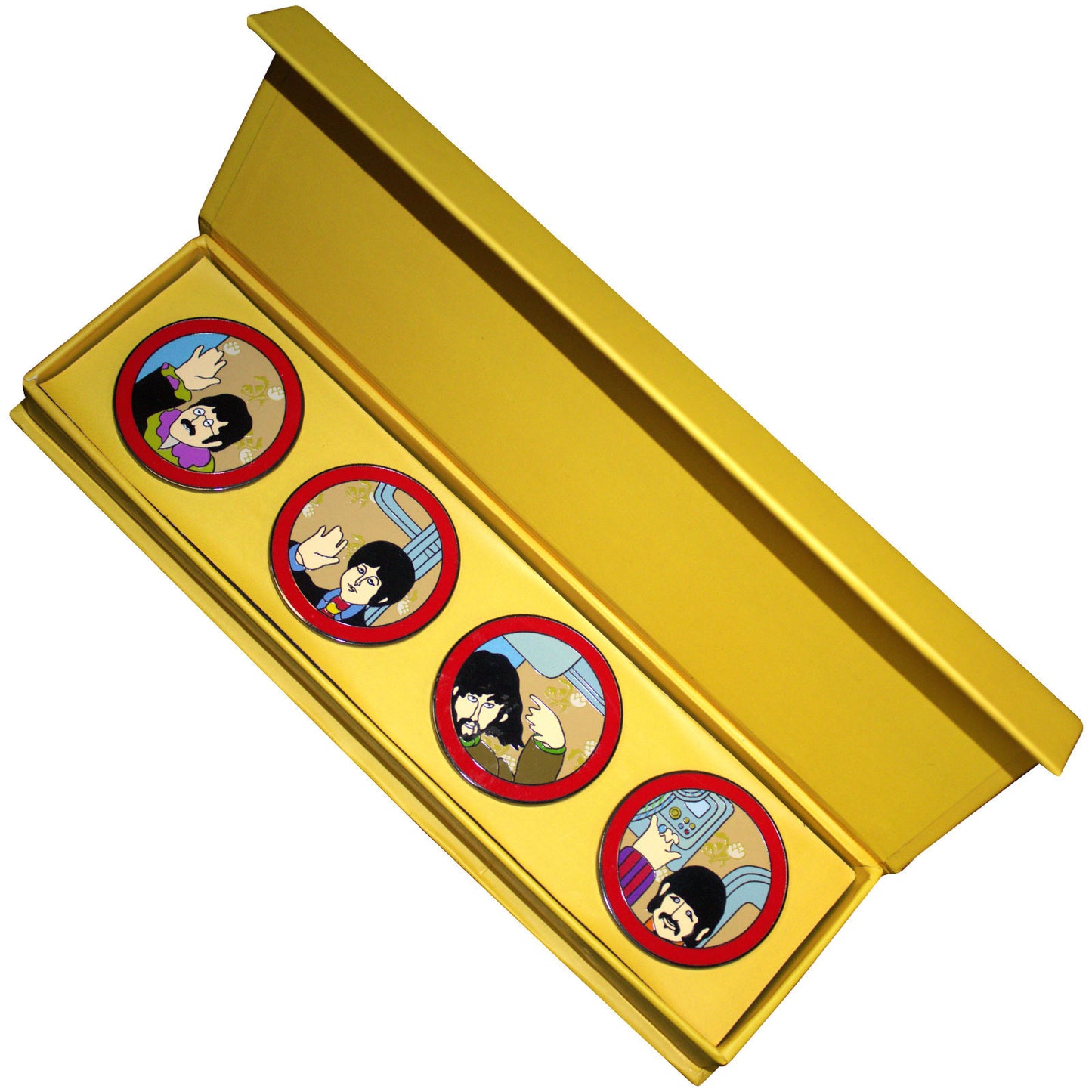 Een foto van een The Beatles Speld Badge