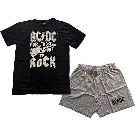 AC/DC Unisex Summer Pyjamas: FTATR Guitar Summer Pyjamas