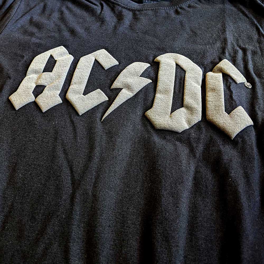 AC/DC Unisex Hi-Build T-Shirt: Logo Hi-Build T-Shirt