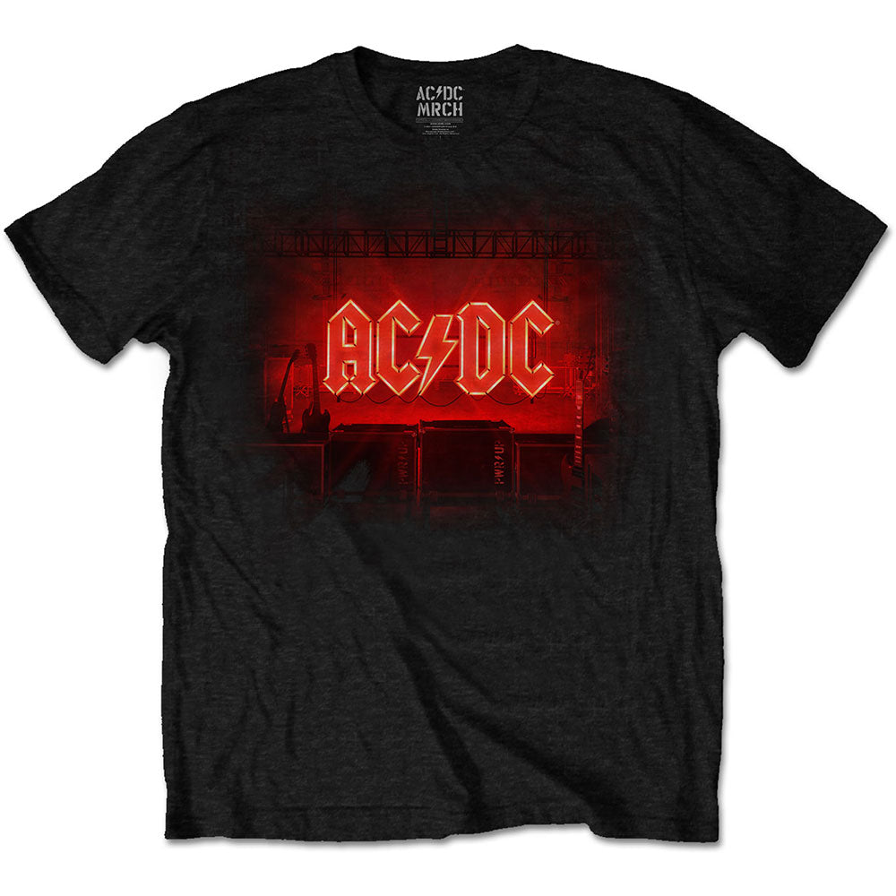 AC/DC Unisex T-Shirt: Dark Stage/Track list (Back Print) T-Shirt