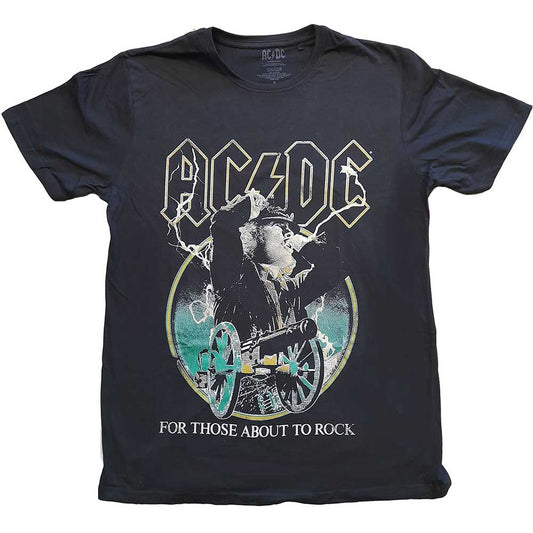 AC/DC Unisex T-Shirt: For Those About To Rock Yellow Outlines T-Shirt