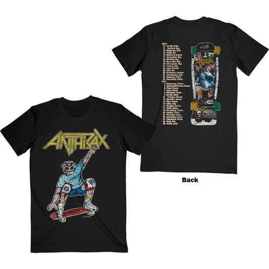 Anthrax Unisex T-Shirt: Spreading Skater Notman Vintage (Back Print) T-Shirt