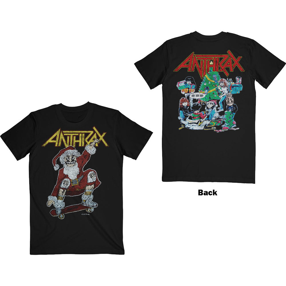 Anthrax Unisex T-Shirt: Vintage Christmas (Back Print) T-Shirt