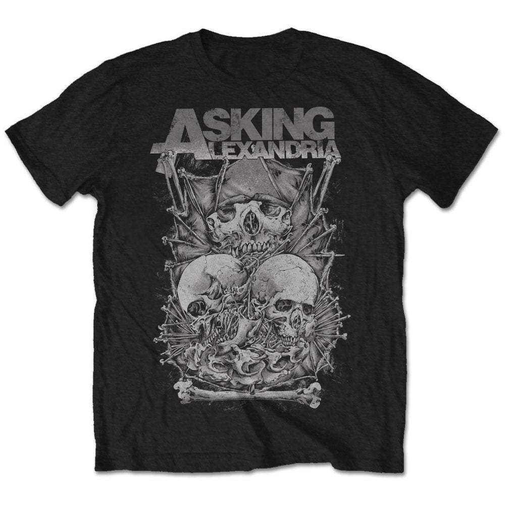 Asking Alexandria Unisex T-Shirt: Skull Stack (Retail Pack) T-Shirt