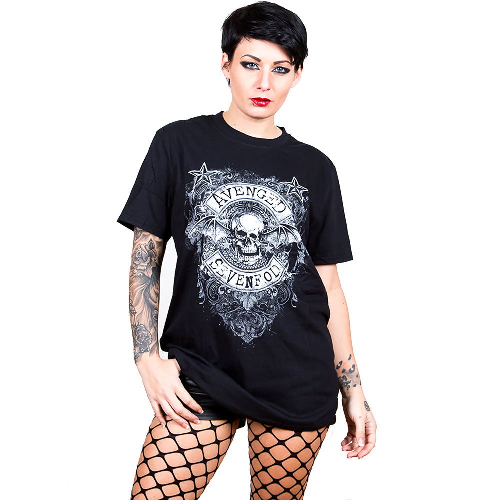 Avenged Sevenfold Unisex T-Shirt: Stars Flourish T-Shirt
