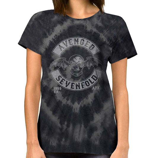 Avenged Sevenfold Unisex T-Shirt: Deathbat Crest (Wash Collection) T-Shirt