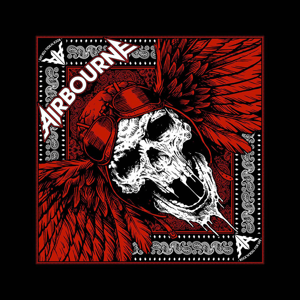 Airbourne Unisex Bandana: Red Skull Bandana