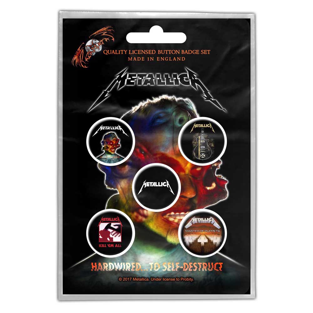 Metallica Button Badge Pack: Hardwired to self-destruct (Retail Pack) Set knoopspelden