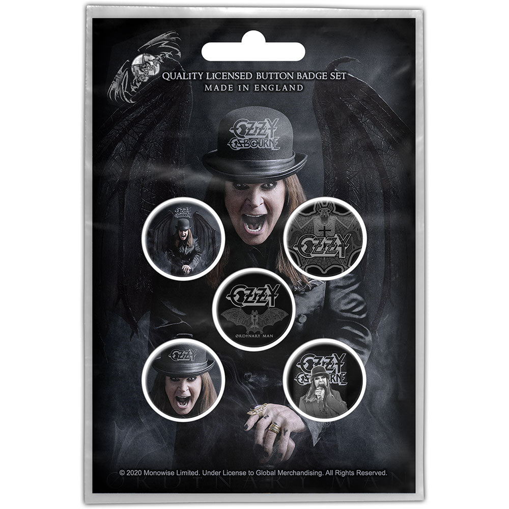 Ozzy Osbourne Button Badge Pack: Ordinary Man (Retail Pack) Set knoopspelden