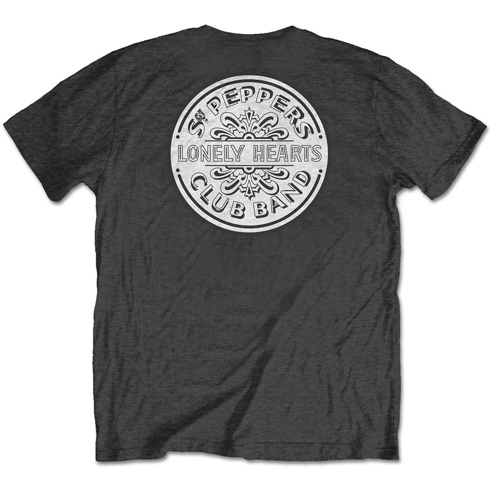 The Beatles Unisex T-Shirt: SPLHCB with Drum (Back Print) T-Shirt