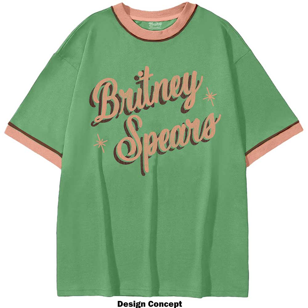 Britney Spears Unisex Ringer T-Shirt: Retro Text Ringer T-Shirt