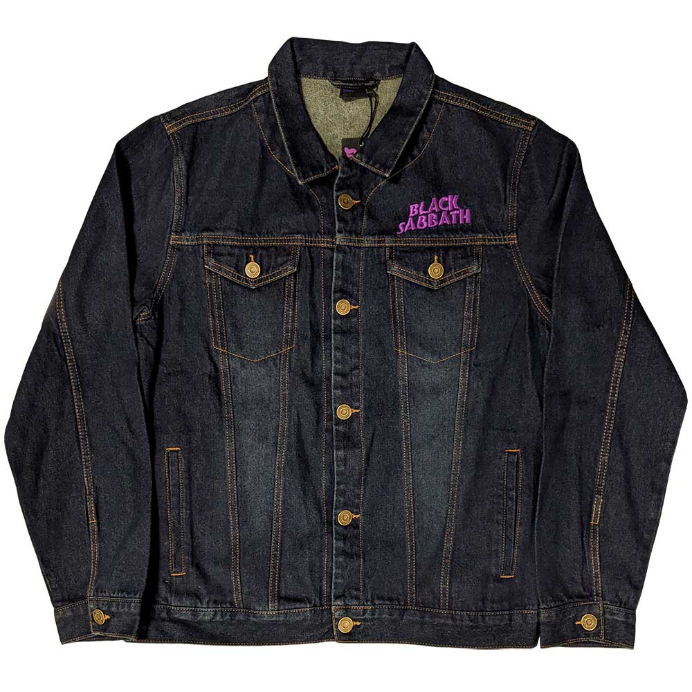 Black Sabbath Unisex Denim Jacket: Wavy Logo (Back Print) Spijkerjas