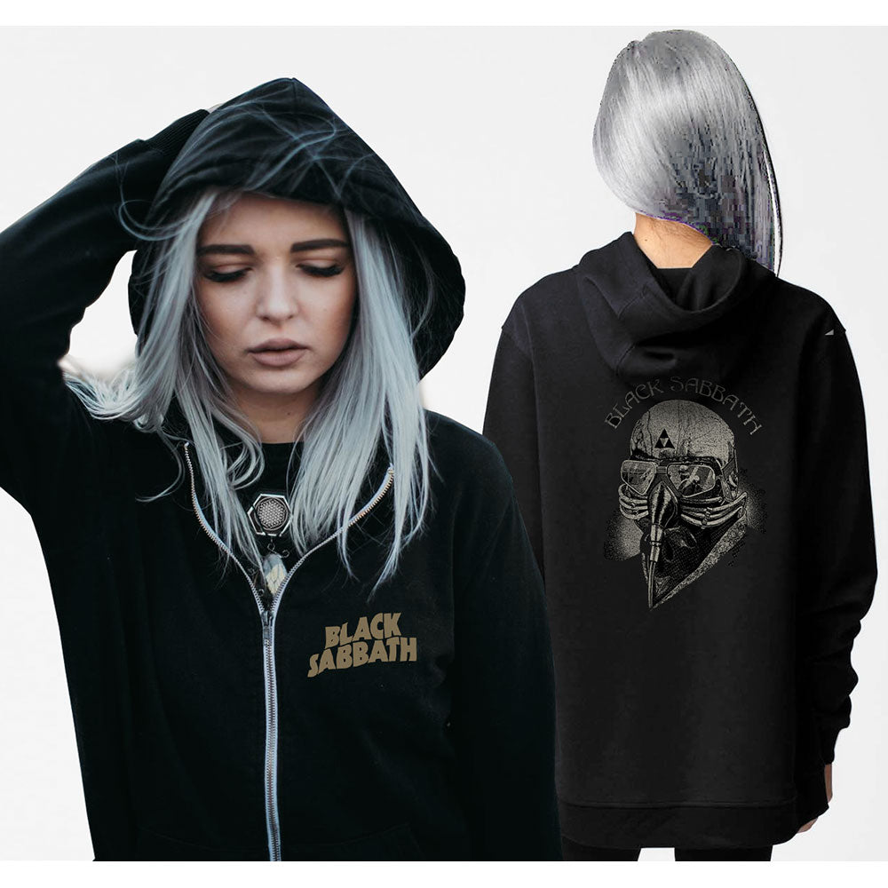 Black Sabbath Ladies Zipped Hoodie: Tour 1978 (Back Print) Ritshoodie
